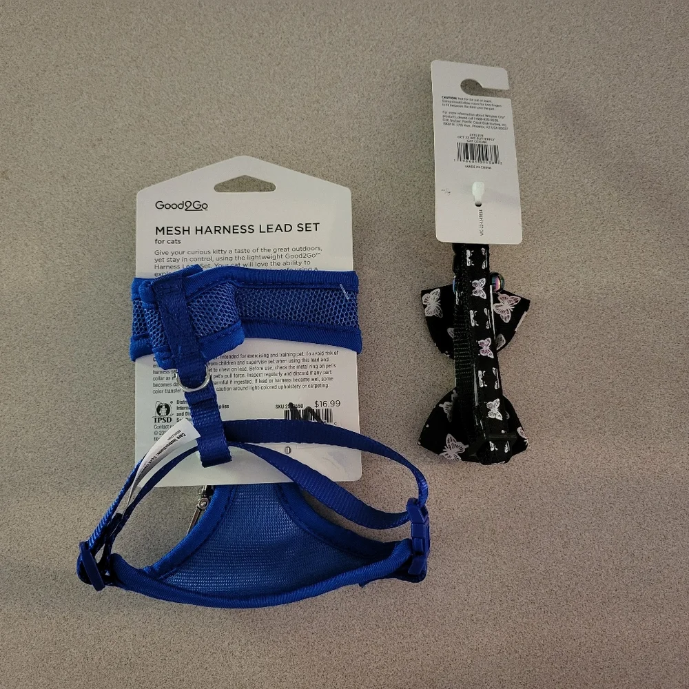 Cat harness, leash & collar set